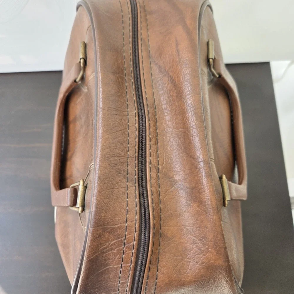 Vintage Brunswick Don Carter Wave Bowling Ball Bag Brown / Tan / Cream Retro